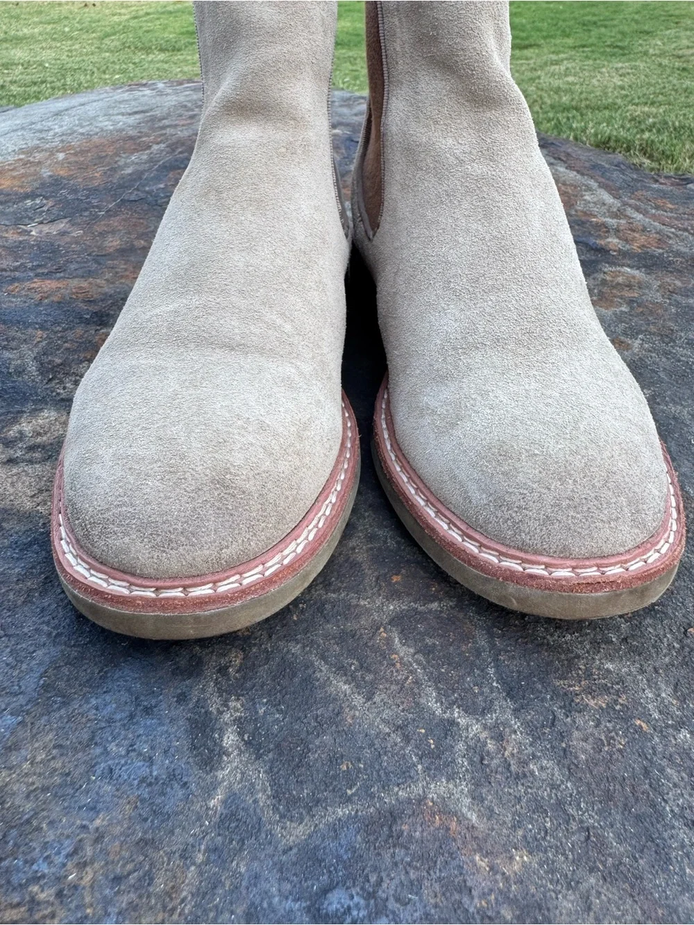 Sofft Leah Women's Chelsea Boot Comfort Waterproof AquaSofft Greige Suede 9M
